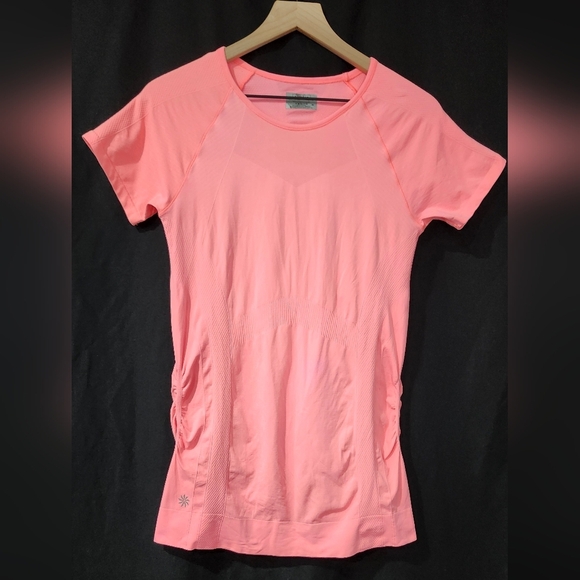 Athleta Womens Finish Fast Tee Size M Neon Athletic Train Workout Yoga Run - Picture 1 of 7